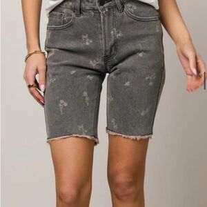 Women's Gray Denim Shorts